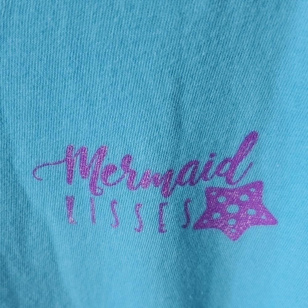 Anvil Mermaid Kisses NWT youth Large Blue tee shirt - Picture 3 of 9